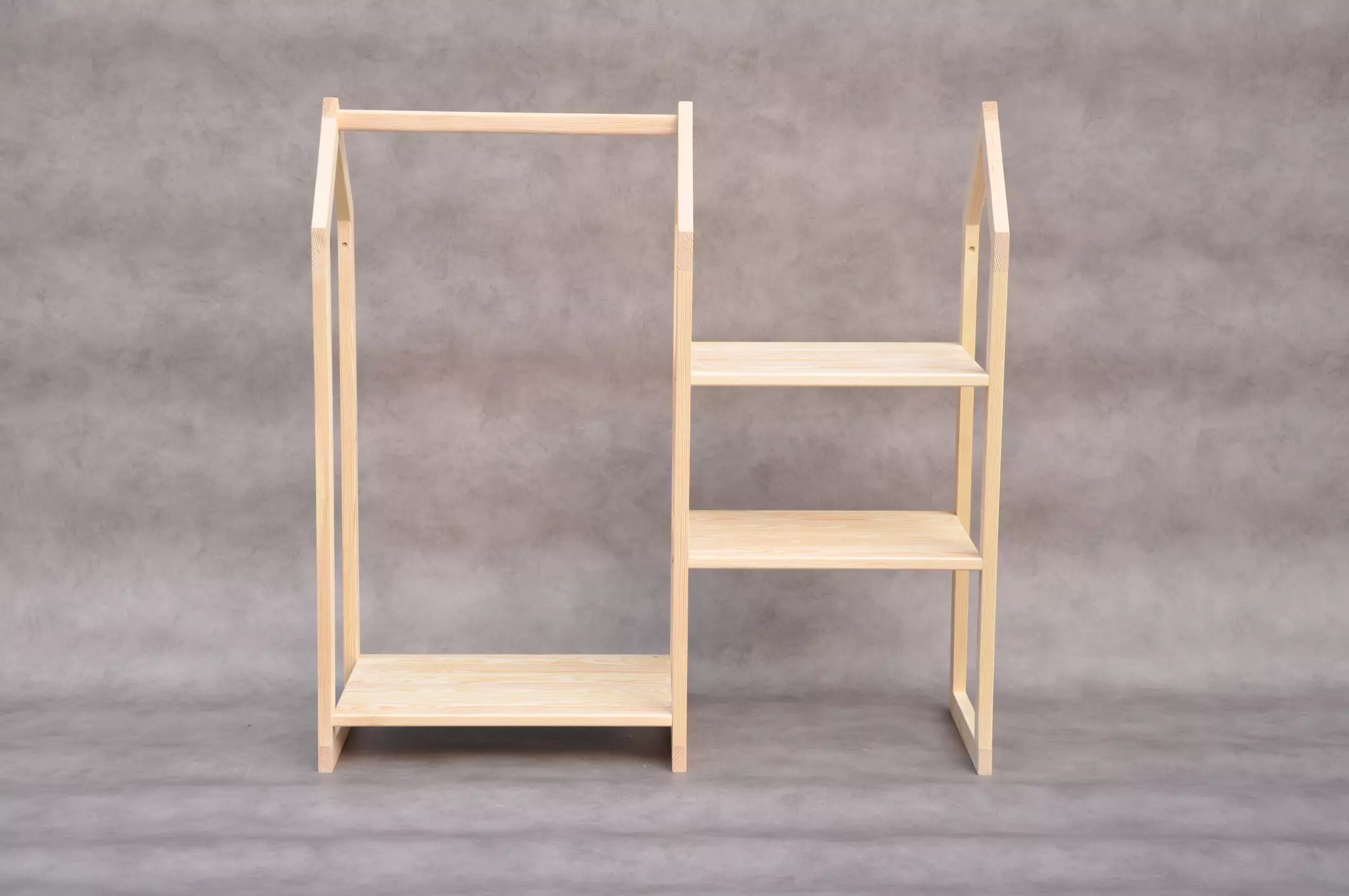 Porte-vêtements pour enfants Maison Cabane en bois de Barin Toys ensemble portant avec étagère pour enfant bébé